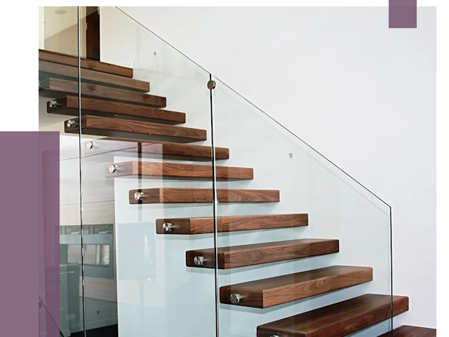 Стеклянные перила для лестницы в Архангельске от 14907 руб.