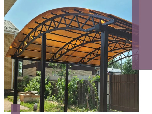 Изготовление навесов под ключ в Архангельске из качественных материалов