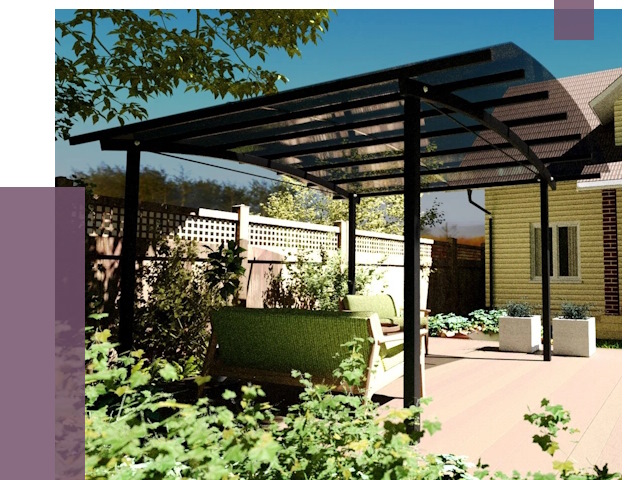 Навесы для террасы в Архангельске от 13108 руб. под ключ | ПРОЛЁТ-Рхн