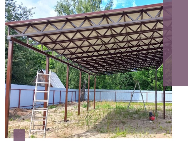 Односкатные навесы под ключ в Архангельске — изготовление и монтаж