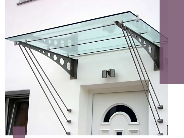 Козырьки над входом под ключ в Архангельске — изготовление и монтаж