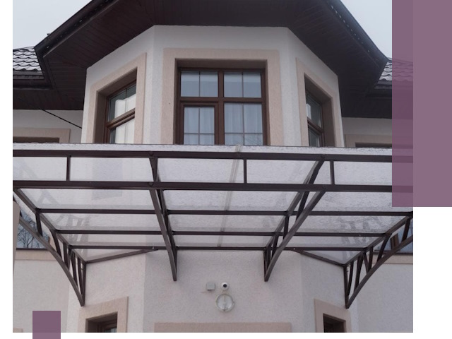 Козырьки из поликарбоната под ключ в Архангельске