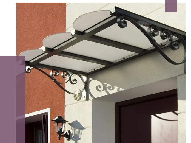 Односкатные козырьки в Архангельске от 8430 руб.  | ПРОЛЁТ-Рхн