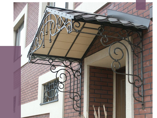 Двускатные козырьки в Архангельске под ключ от 12851 руб.