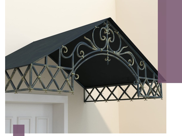 Двускатные металлические козырьки под ключ в Архангельске